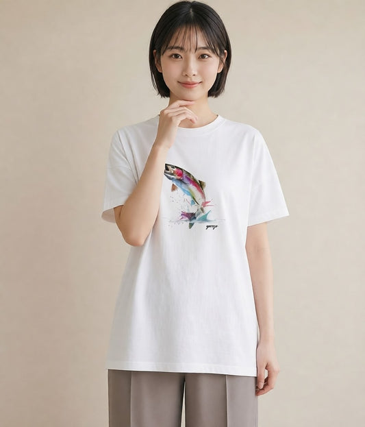 Tシャツ レディース グッピー ペット 動物 イラスト ゆるかわ 女性向けギフト 散歩 白T
