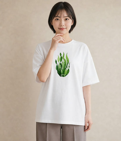 グラフィックTシャツ レディース ボタニカル 植物 イラスト きれいめ 旅行用 海 白T