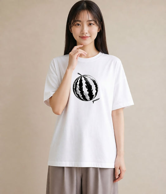 Tシャツ レディース すいか 食べ物 フード イラスト アート風 公園 ママ 白T