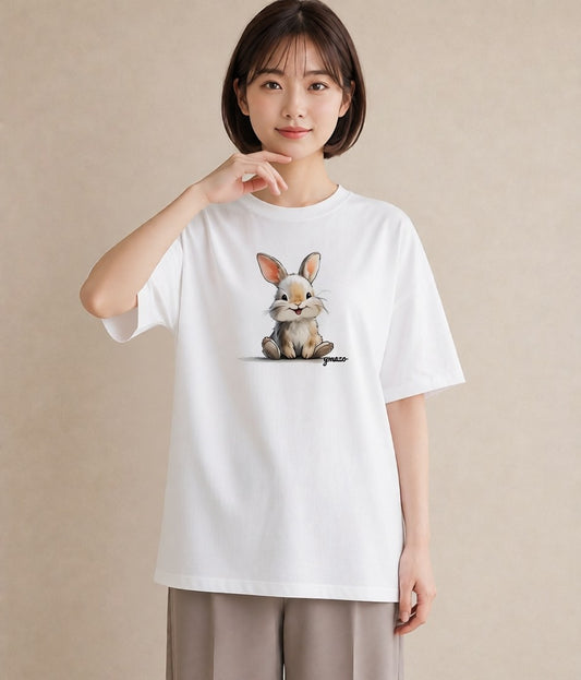 プリントTシャツ レディース ネザーランドドワーフ ペット 動物 イラスト モード 秋コーデ おしゃれギフト 白T