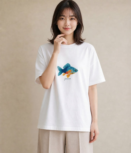 プリントTシャツ レディース 熱帯魚 ペット 動物 イラスト こなれ感 母の日 ビーチ 白T