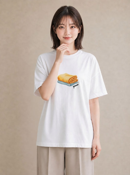 Tシャツ レディース クロワッサン 食べ物 フード イラスト 個性的 ミセス 春コーデ 白T