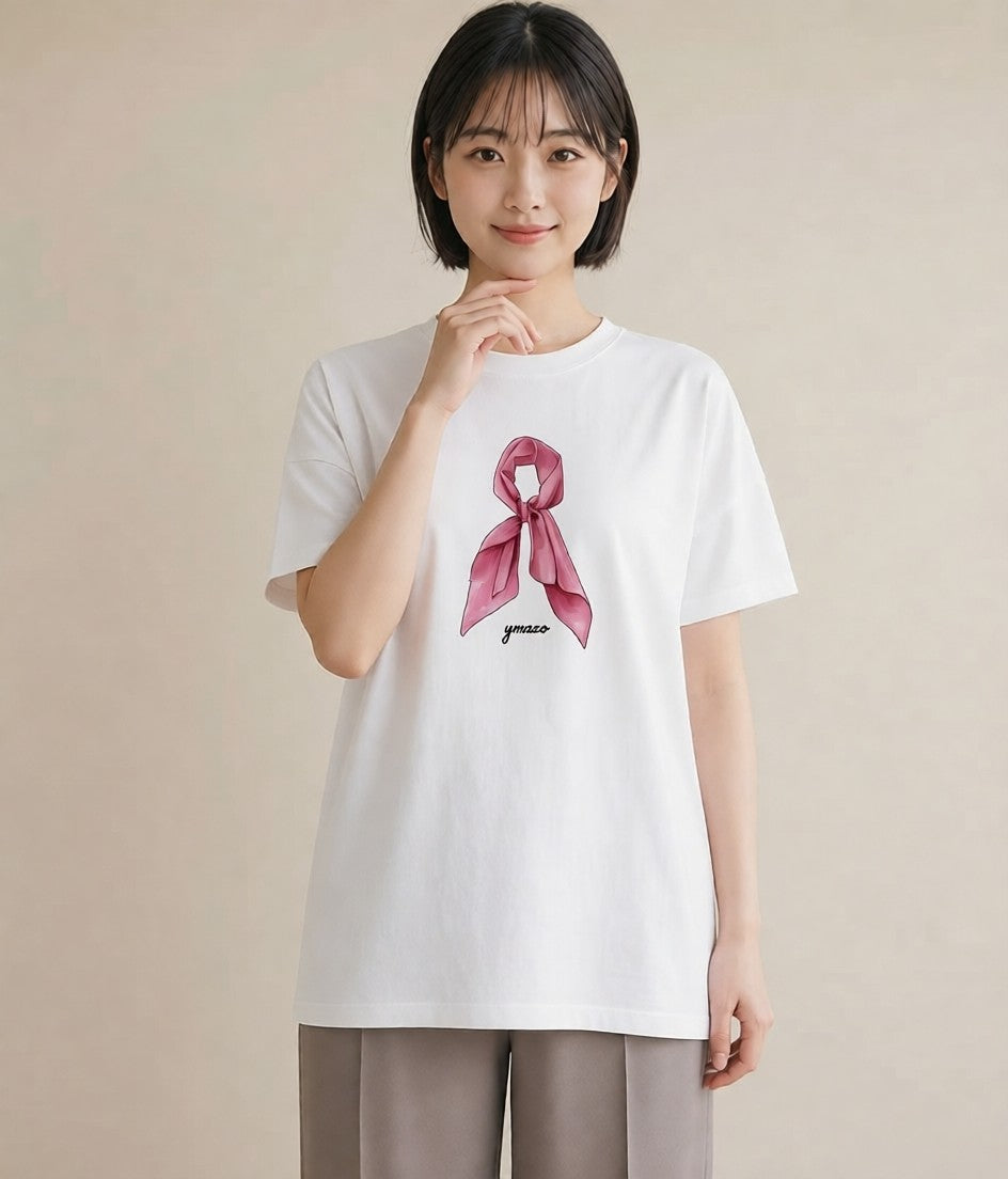 デザインTシャツ レディース レースハンカチ レース ハンカチ ナチュラル アンティーク イラスト 可愛い 綿100 デート 白T