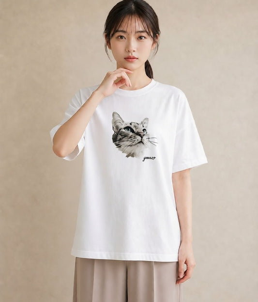 グラフィックTシャツ レディース 愛猫 猫 ねこ イラスト ガーリー おしゃれギフト 社会人 白T