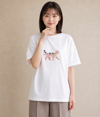グラフィックTシャツ レディース ねこ 猫 ネコ イラスト 韓国風 夏コーデ 通学 白T