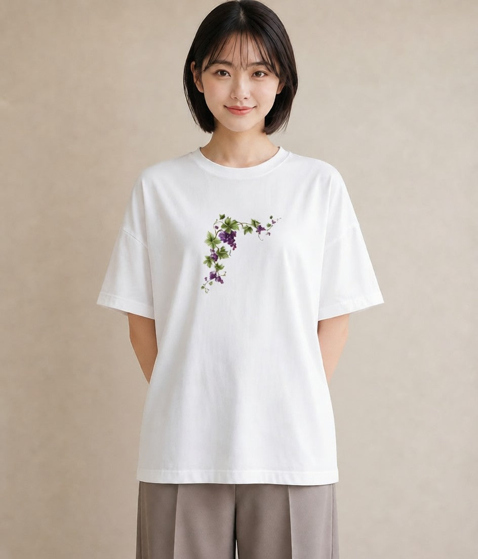 Tシャツ レディース つる 植物 ボタニカル イラスト ミニマル 女性向けギフト 散歩 白T