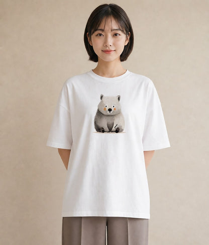 Tシャツ レディース コアラ 動物 アニマル イラスト 手描き風 ママ カフェ服 白T