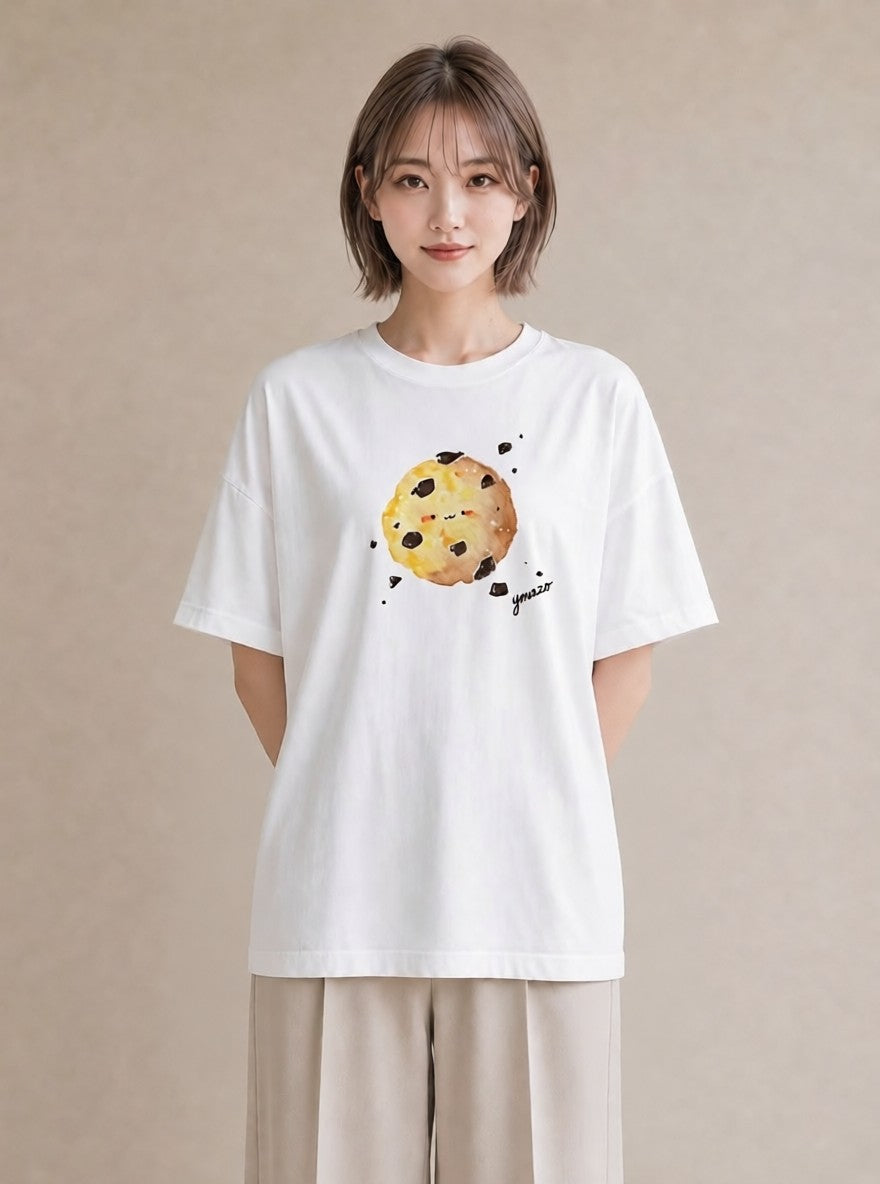 半袖Tシャツ レディース クッキー 食べ物 フード イラスト 普段使い 女子会 お揃い 白T