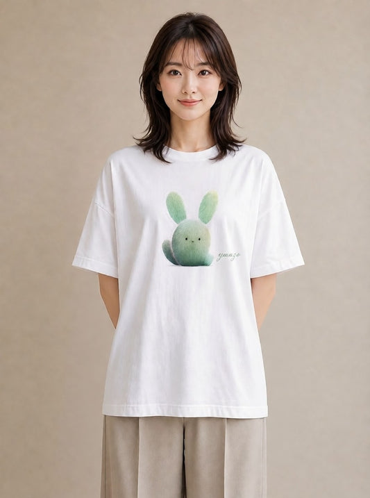 半袖Tシャツ レディース サボテン 植物 ボタニカル イラスト ナチュラル 誕生日プレゼント 綿100 白T