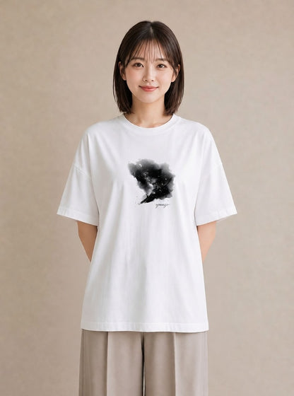 Tシャツ レディース 山羊座 星空 宇宙 イラスト ガーリー 旅行用 海 白T