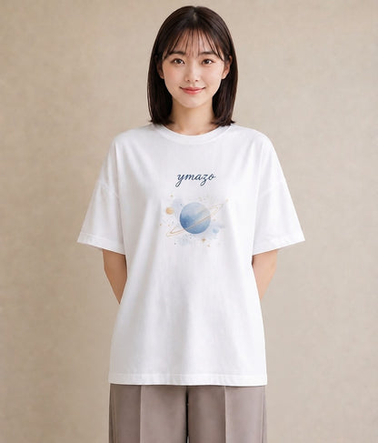 Tシャツ レディース プラネット 星空 宇宙 イラスト ラフカジュアル クリスマス 旅行 白T