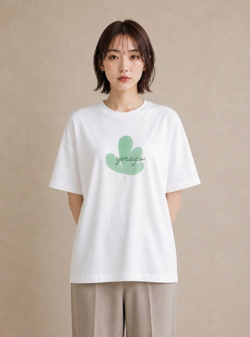 Tシャツ レディース 芝生 植物 ボタニカル イラスト きれいめカジュアル 誕生日プレゼント 綿100 白T