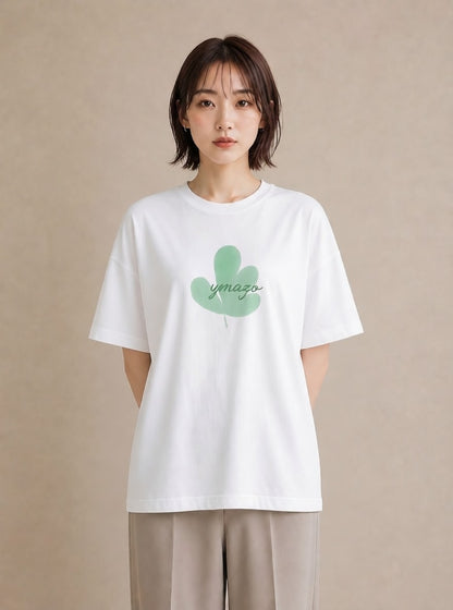 Tシャツ レディース 芝生 植物 ボタニカル イラスト きれいめカジュアル 誕生日プレゼント 綿100 白T