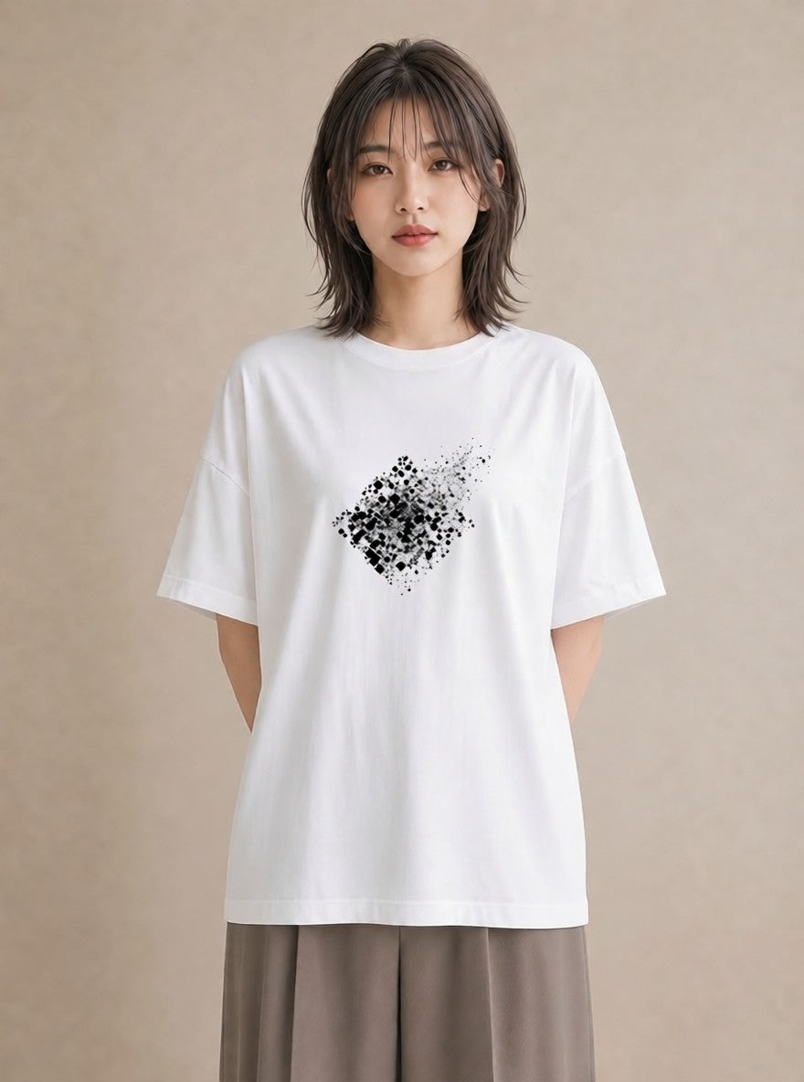 Tシャツ レディース レースハンカチ レース ハンカチ ナチュラル アンティーク イラスト 上品 旅行 母娘コーデ 白T