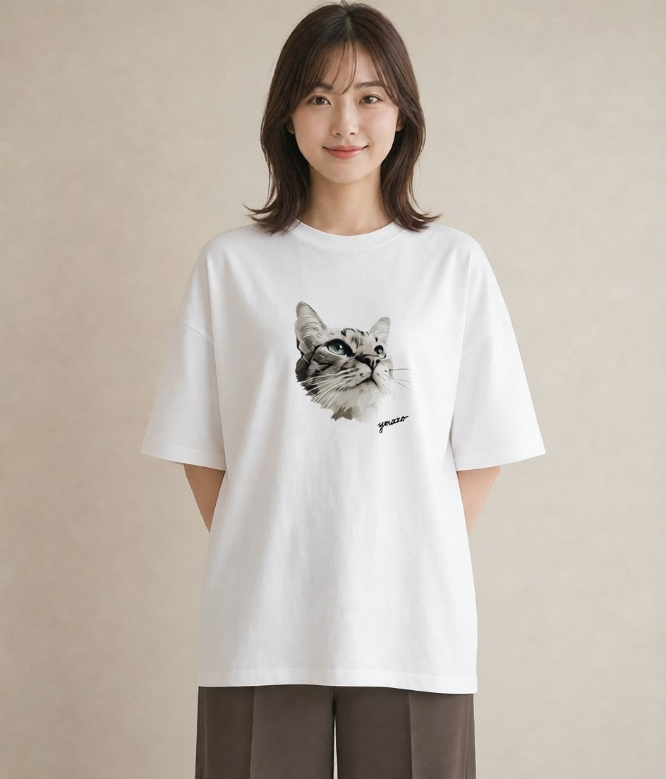 グラフィックTシャツ レディース ラグドール 猫 ねこ イラスト モード 部屋着 女性向けギフト 白T