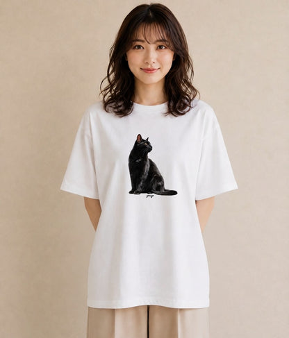 半袖Tシャツ レディース 靴下猫 猫 ねこ イラスト カフェコーデ クリスマス 旅行 白T