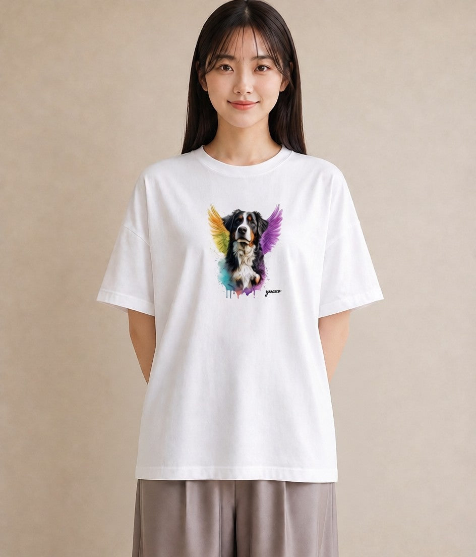 デザインTシャツ レディース バーニーズマウンテンドッグ 犬 いぬ イラスト 上品 姉妹 送別ギフト 白T