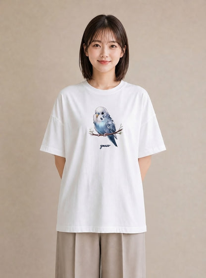 Tシャツ レディース 小鳥 ペット 動物 イラスト ボタニカル お出かけ 普段着 白T