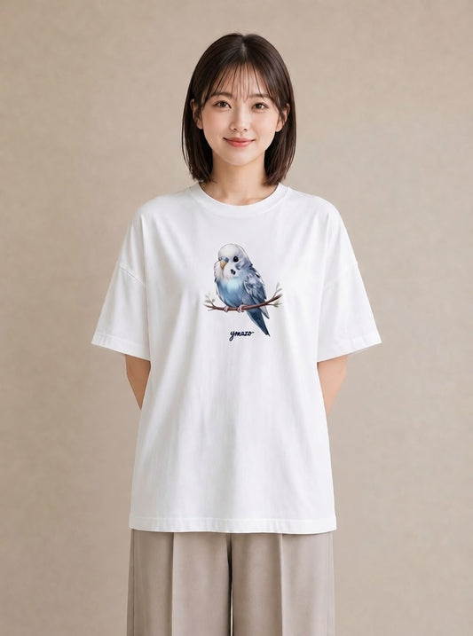 Tシャツ レディース 小鳥 ペット 動物 イラスト ボタニカル お出かけ 普段着 白T