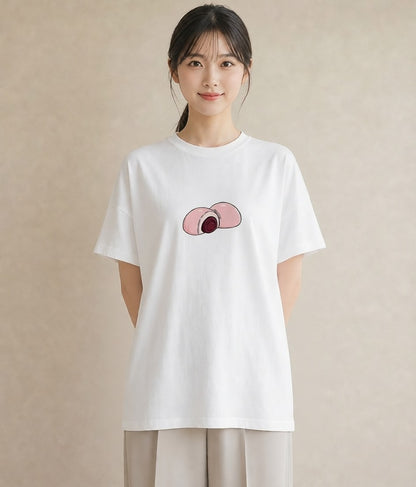 プリントTシャツ レディース どら焼き 食べ物 フード イラスト ガーリー 夏コーデ 通学 白T