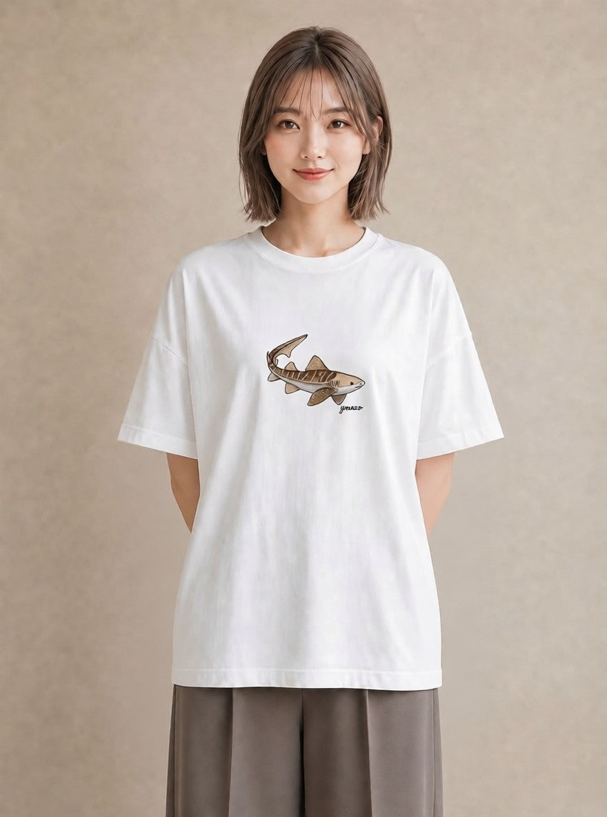 デザインTシャツ レディース レオパ ペット 動物 イラスト 韓国風 カフェ巡り 女子会 白T