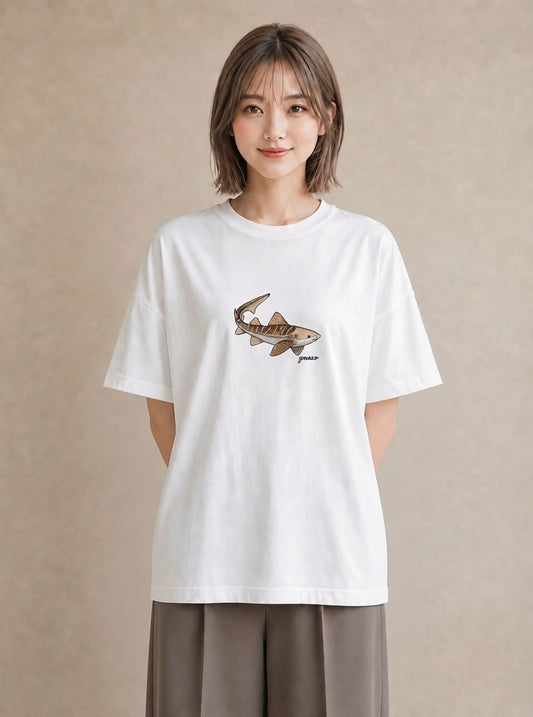 デザインTシャツ レディース レオパ ペット 動物 イラスト 韓国風 カフェ巡り 女子会 白T