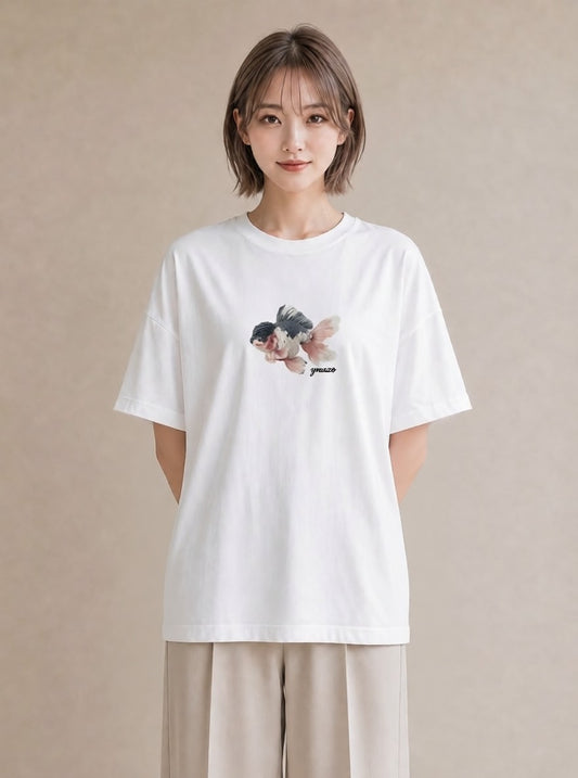 デザインTシャツ レディース らんちゅう ペット 動物 イラスト ガーリー ホワイトデー 春服 白T