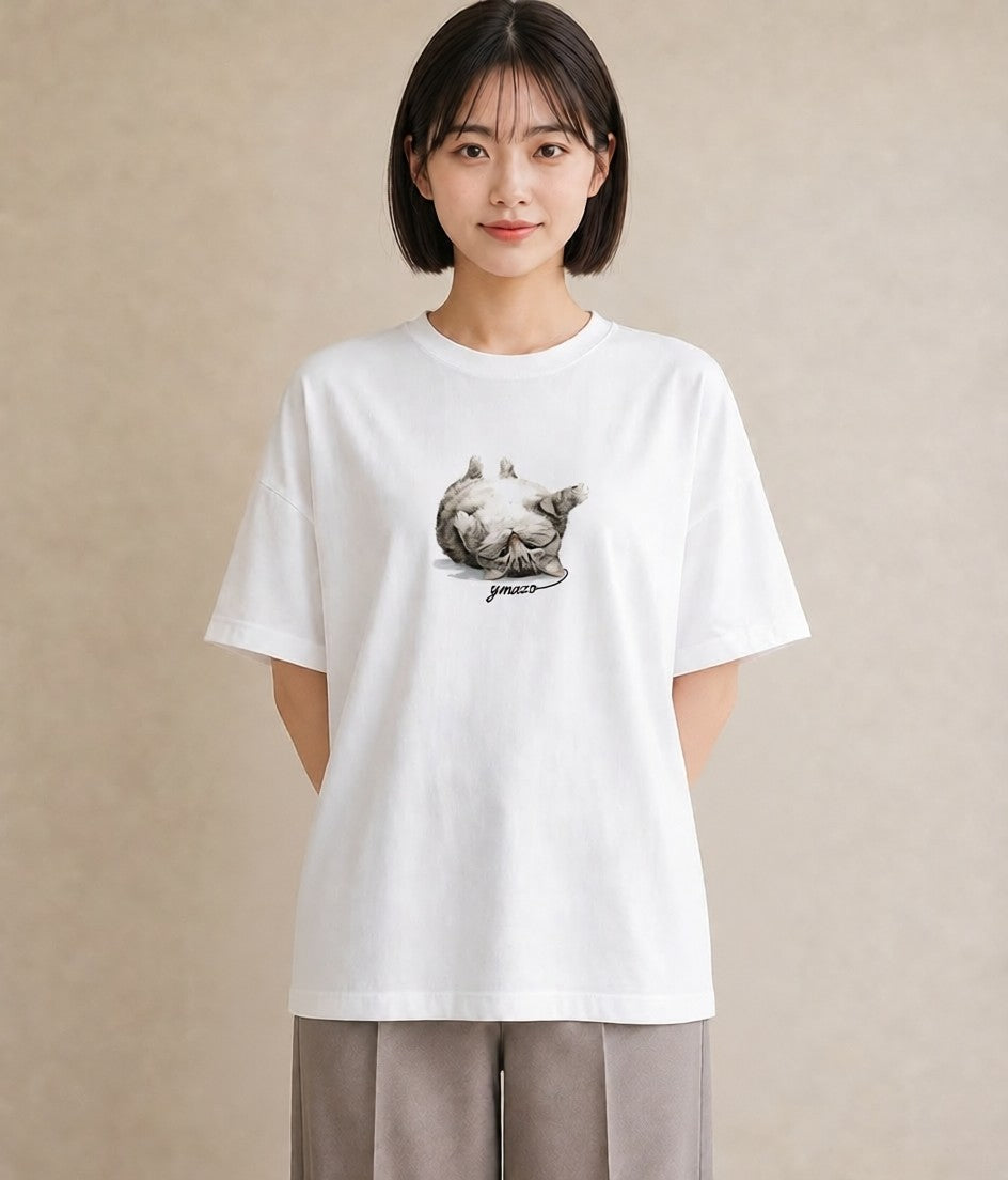 プリントTシャツ レディース 子猫 猫 ねこ イラスト 上品 レイヤード 友達ギフト 白T