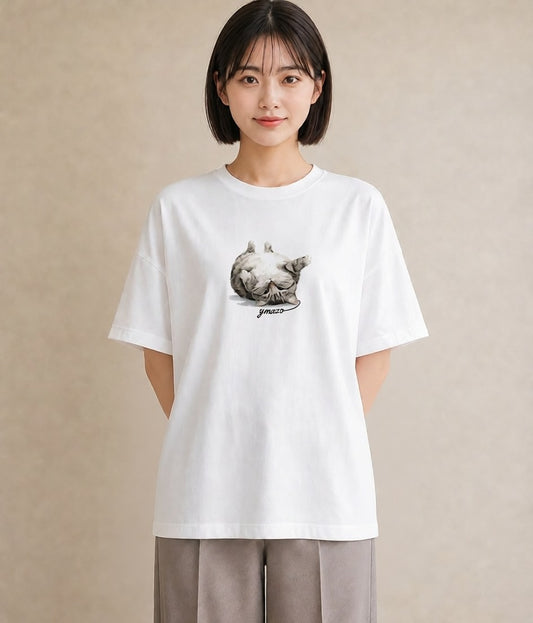 プリントTシャツ レディース 子猫 猫 ねこ イラスト 上品 レイヤード 友達ギフト 白T