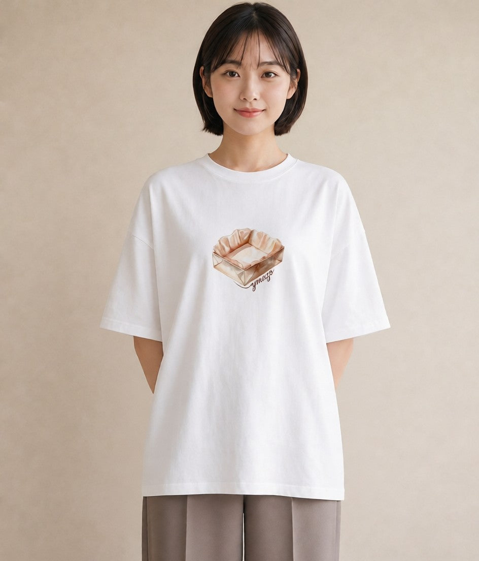 プリントTシャツ レディース ベーグル 食べ物 フード イラスト モード お出かけ 普段着 白T