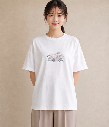 デザインTシャツ レディース 封蝋 手紙 アンティーク ナチュラル イラスト ミニマル 公園 ママ 白T