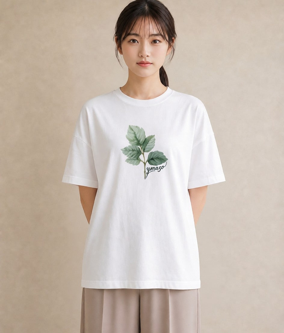 デザインTシャツ レディース 新緑 植物 ボタニカル イラスト ポップ 母娘コーデ 自分用 白T