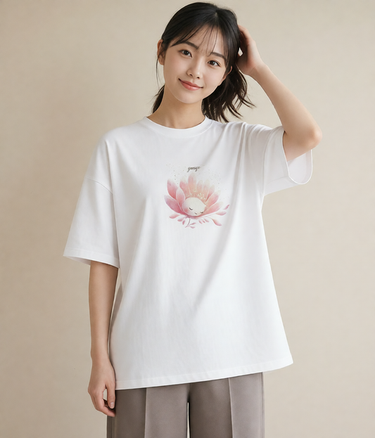 半袖Tシャツ レディース カスミソウ かすみ草 花 花柄 イラスト 旅行コーデ デート 帰省 白T
