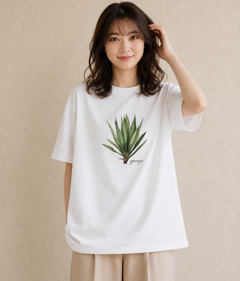 Tシャツ レディース サボテン 植物 ボタニカル イラスト お洒落 通学 誕生日プレゼント 白T