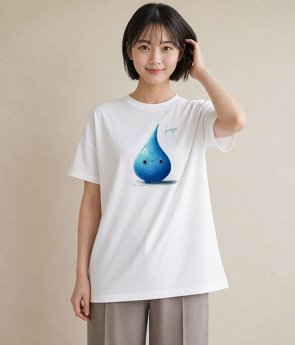 Tシャツ レディース 傘 水たまり 雨 ナチュラル アンティーク イラスト 休日コーデ カフェ巡り 女子会 白T
