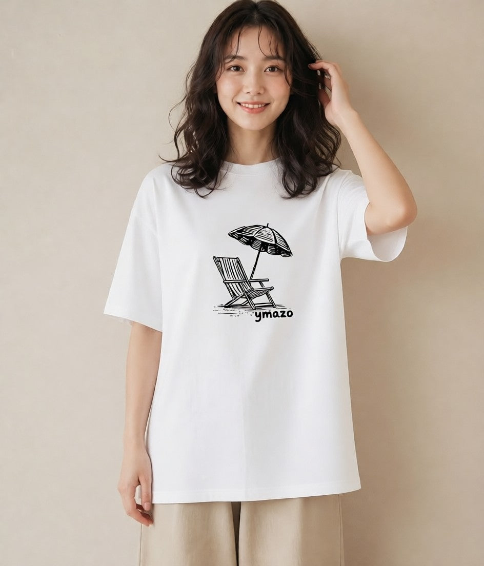 Tシャツ レディース 窓辺の椅子 窓辺 椅子 ナチュラル アンティーク イラスト ユニーク カフェ服 クリスマス 白T