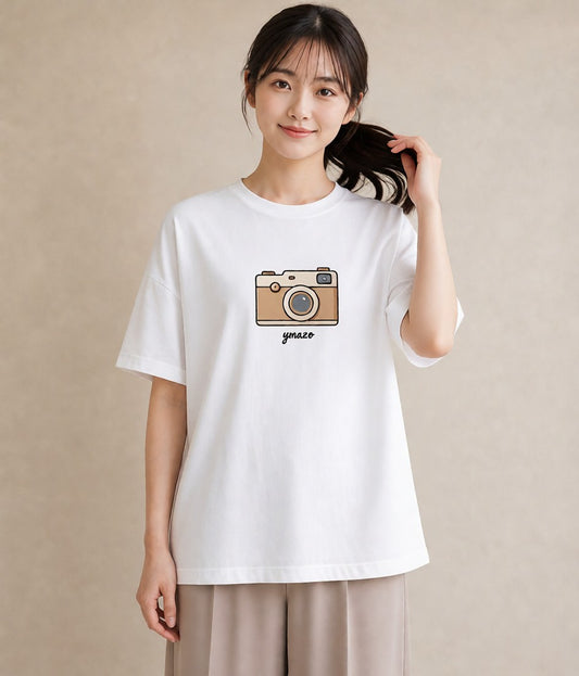 Tシャツ レディース カメラ フィルムカメラ レトロカメラ イラスト ゆるかわ 女性 旅行用 白T