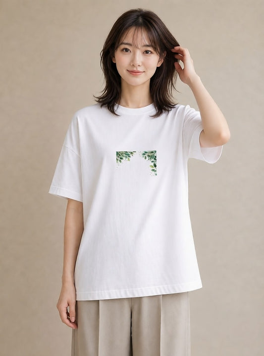 Tシャツ レディース ユーカリ 植物 ボタニカル イラスト 可愛い 友達ギフト 部屋着 白T