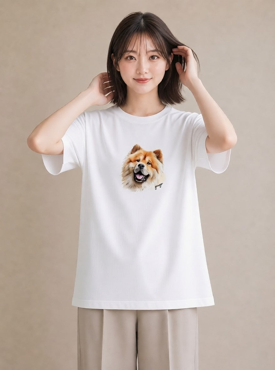 プリントTシャツ レディース 柴犬 しばいぬ 犬 いぬ イラスト こなれ感 散歩 お出かけ 白T