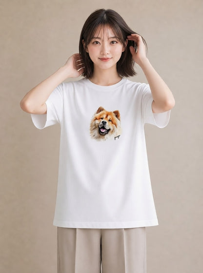 プリントTシャツ レディース 柴犬 しばいぬ 犬 いぬ イラスト こなれ感 散歩 お出かけ 白T