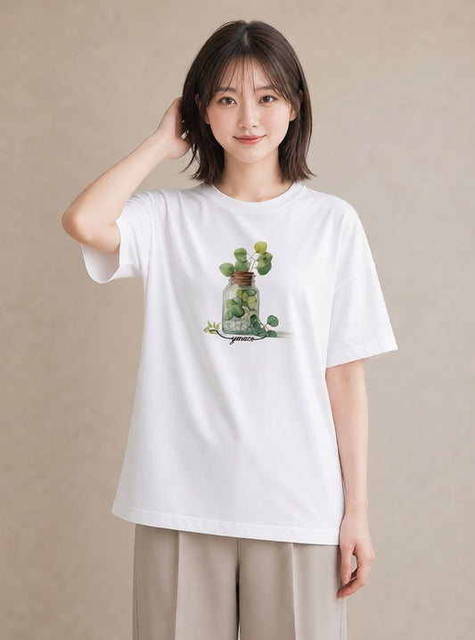 プリントTシャツ レディース ハーブ 植物 ボタニカル イラスト 可愛い 20代 カジュアルコーデ 白T