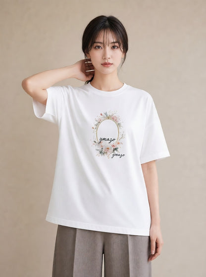 半袖Tシャツ レディース 封蝋 手紙 アンティーク ナチュラル イラスト 上品 散歩 お出かけ 白T