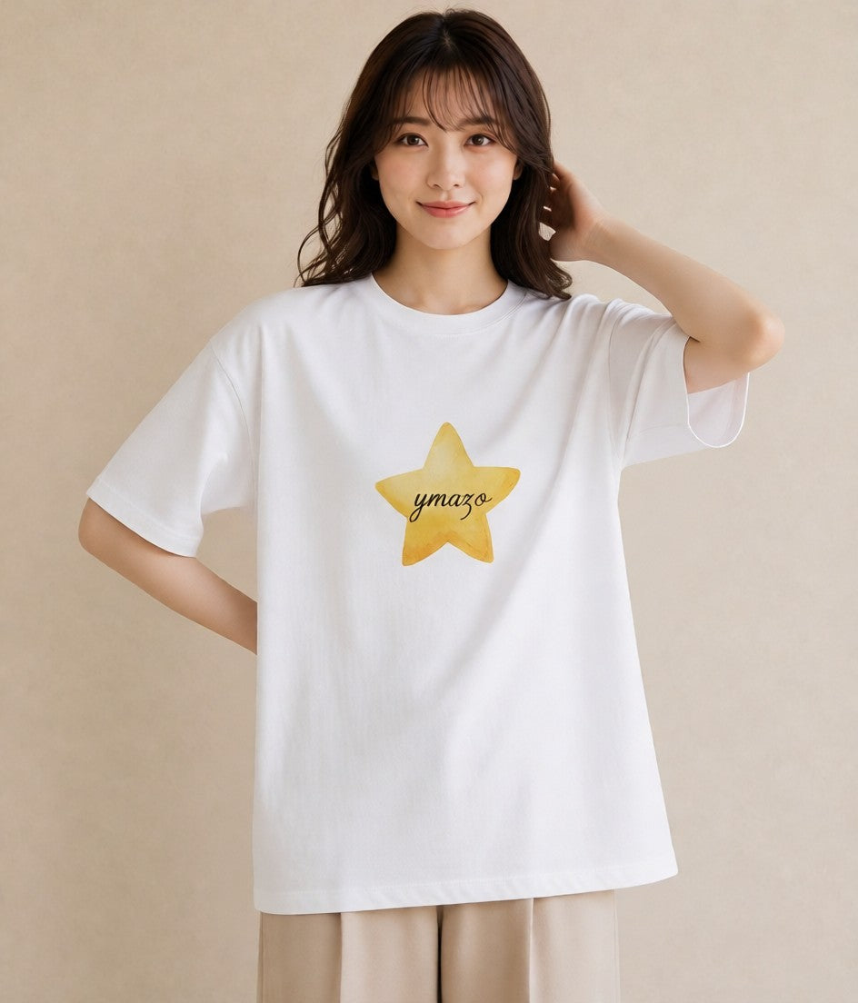 半袖Tシャツ レディース ヒトデ 海の生き物 海 イラスト きれいめカジュアル ミセス 春コーデ 白T