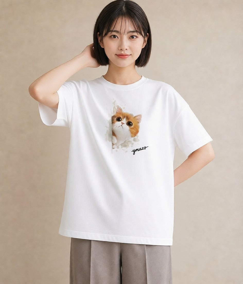 Tシャツ レディース ねこ 猫 ネコ イラスト ヴィンテージ風 春コーデ 姉妹 白T