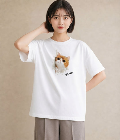 Tシャツ レディース ねこ 猫 ネコ イラスト ヴィンテージ風 春コーデ 姉妹 白T