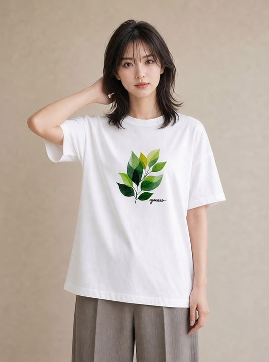 Tシャツ レディース つる 植物 ボタニカル イラスト モード クリスマス 旅行 白T