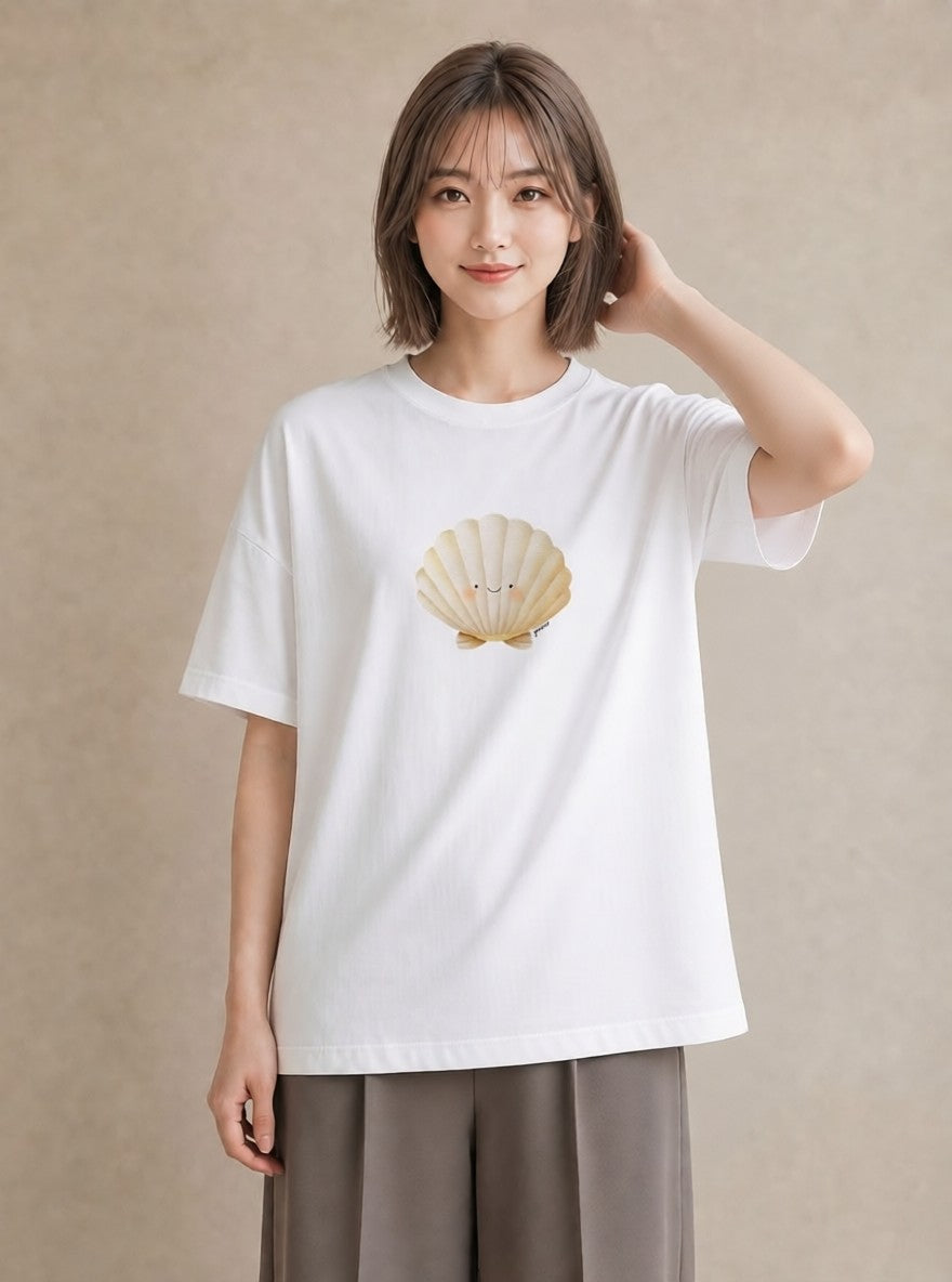 Tシャツ レディース 人魚 海の生き物 海 イラスト 個性的 休日 ペアコーデ 白T