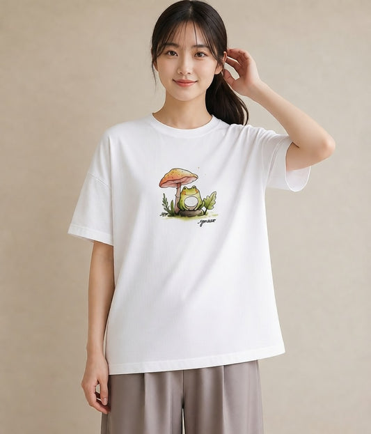 プリントTシャツ レディース チンアナゴ 海の生き物 海 イラスト ゆるコーデ ビーチ デイリーウェア 白T