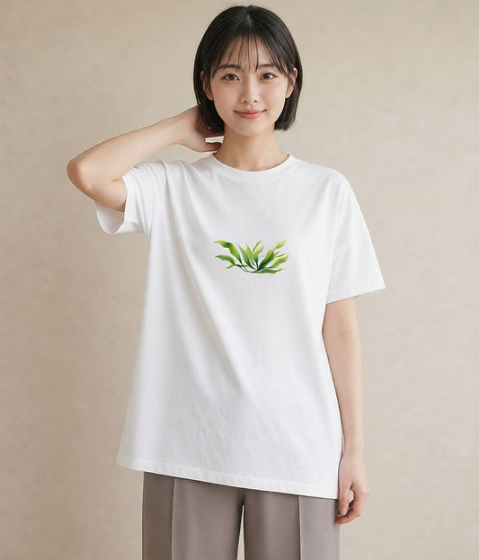 プリントTシャツ レディース 観葉植物 植物 ボタニカル イラスト 韓国風 ペアコーデ 秋コーデ 白T
