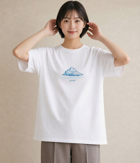 Tシャツ レディース 窓辺の雨 雨の日 窓 ナチュラル アンティーク イラスト 旅行コーデ カジュアルコーデ 買い物 白T